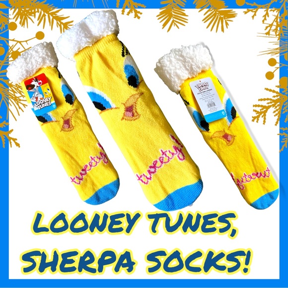 🆕 Looney Tunes Tweety Bird Sherpa Socks Limited Edition - Picture 8 of 16
